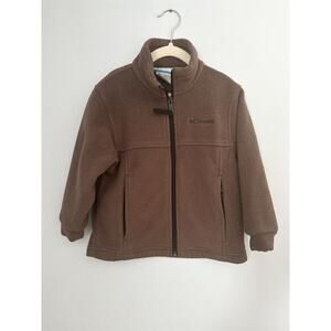 Columbia Sportswear Company Kids Fleece Zip Up Jacket Coat Size 4/5 Brown‎